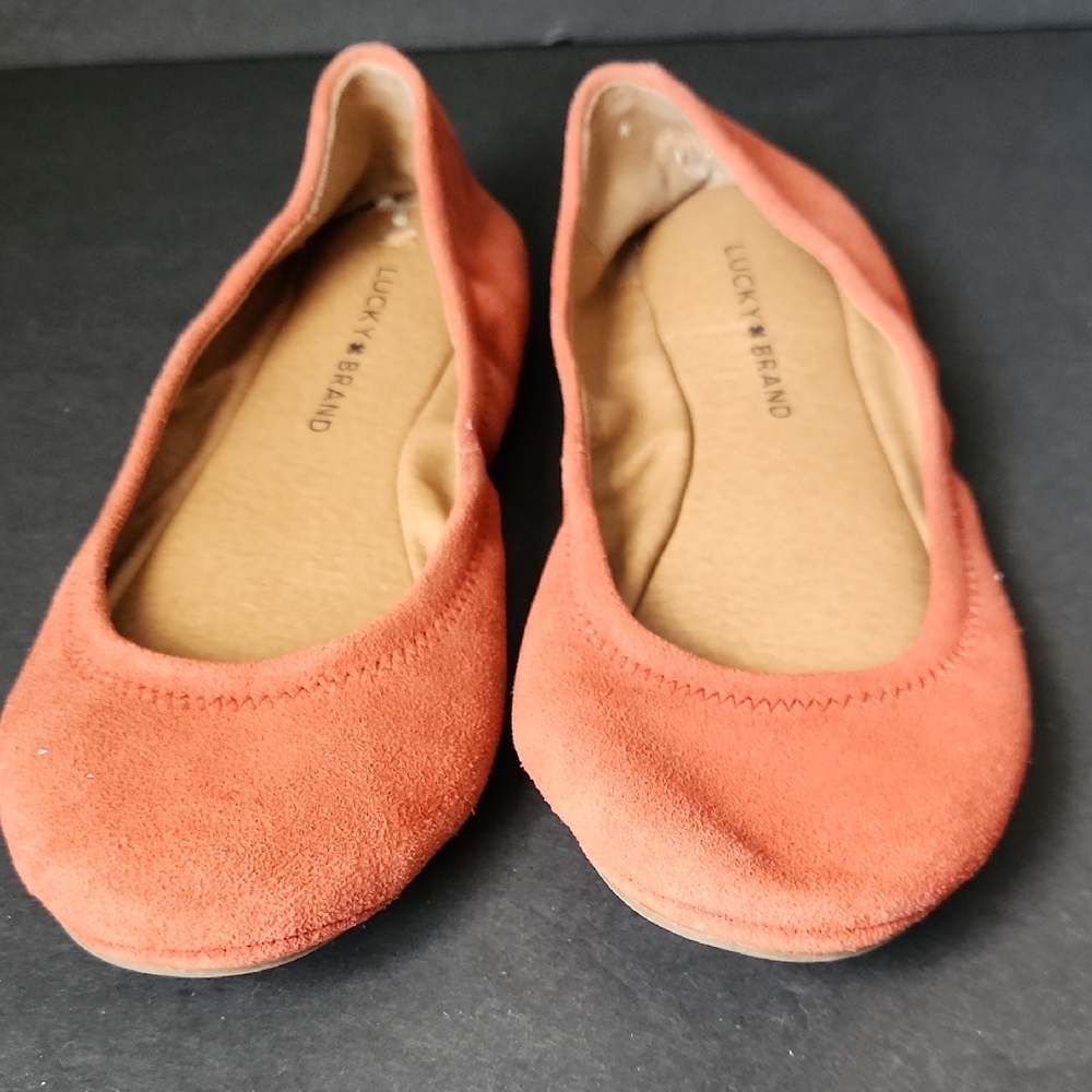 Lucky Brand Women's Terracotta Suede Loafers Size 8